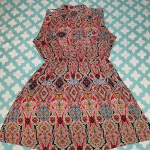 Colorful Dress with Paisley/Floral Print